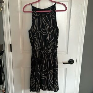Banana Republic black chiffon with black belt dress size 14
